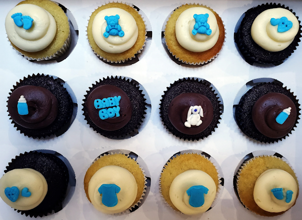 Baby boy themed cupcakes